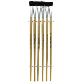 (12 Pk) Black Bristle Easel Brush