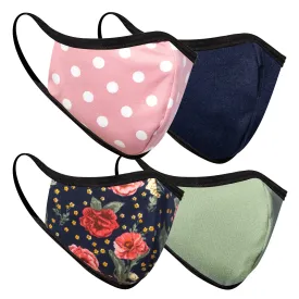 4-Pack Polka Dot and Roses Non Medical Masks