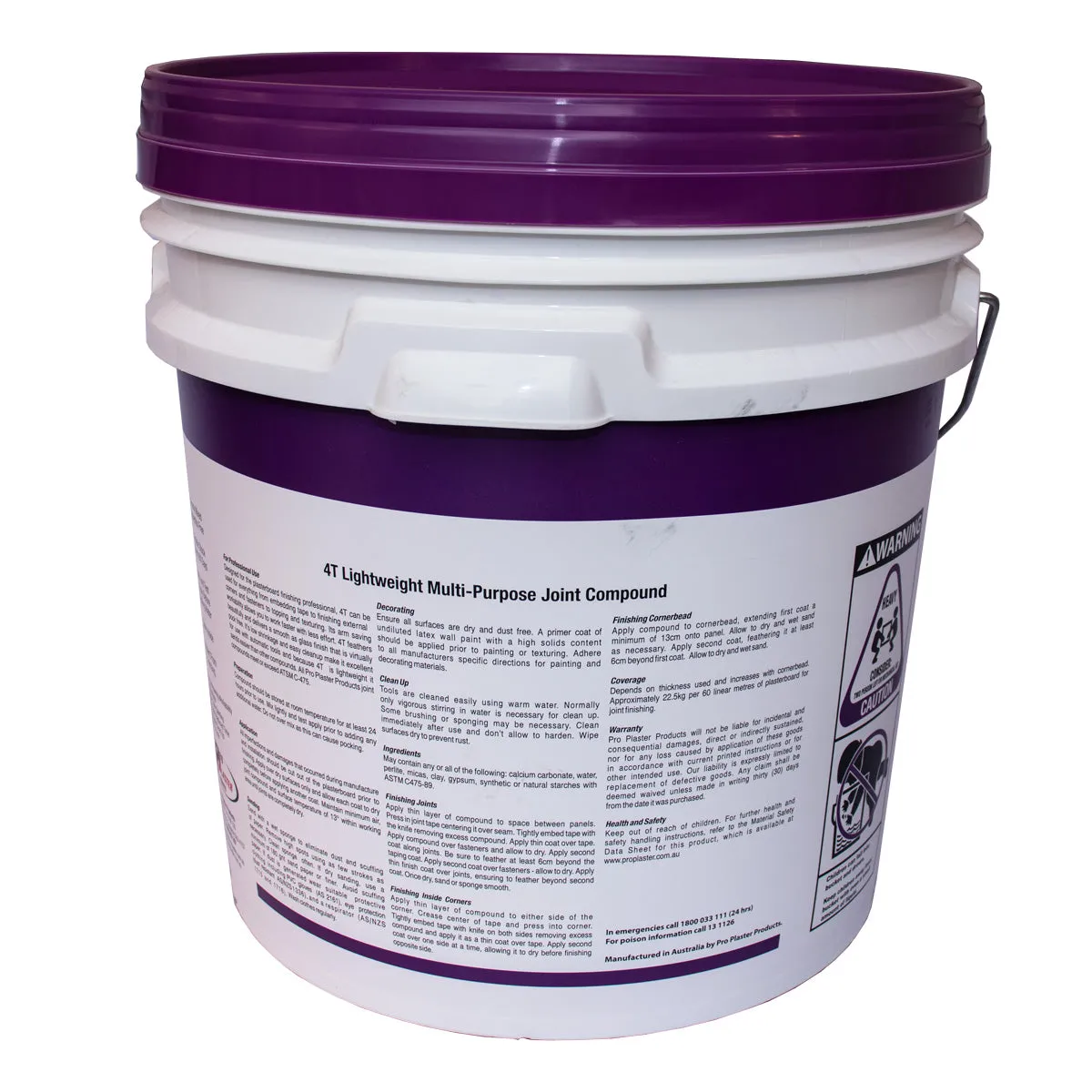 4T Multi Purpose Pail 15Ltr (18.5 kg) (Purple Lid) Tinted