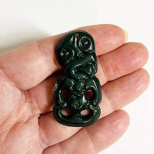 50mm Green Plastic Maori Tiki