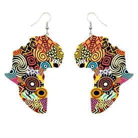 Africa inspired earrings | African continent Tribal prints