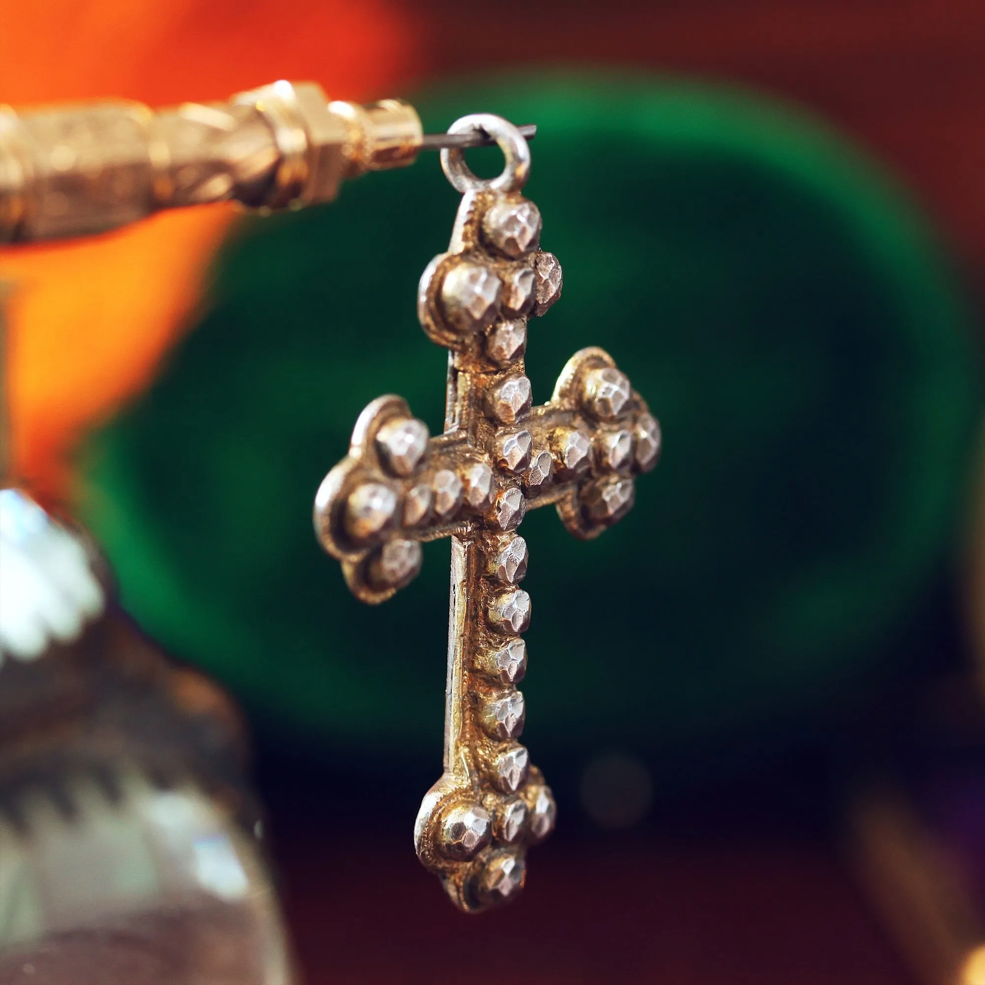 Antique Victorian Era Silver 'Nailed' Cross