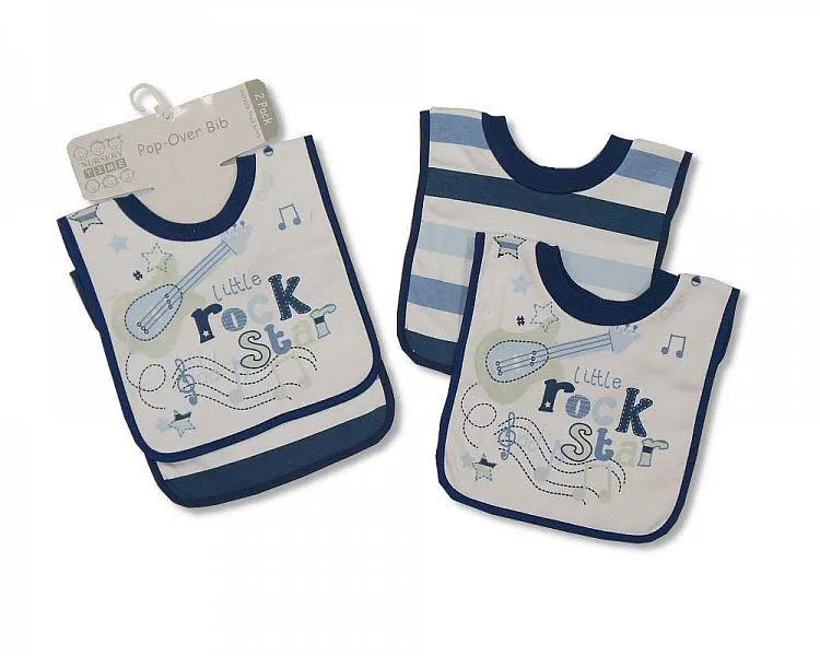 Baby Cotton Pop-Over Bibs - Boys - Packs of 2