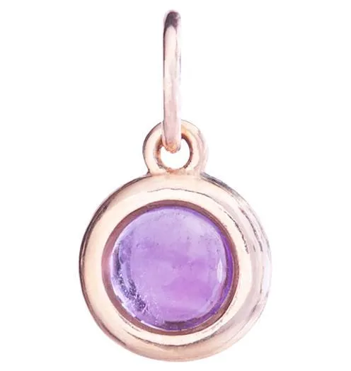 Birthstone Cabochon Charm With Amethyst