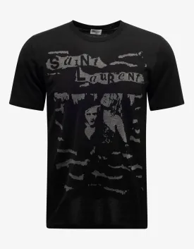 Black Jacquard Saint Laurent T-Shirt -