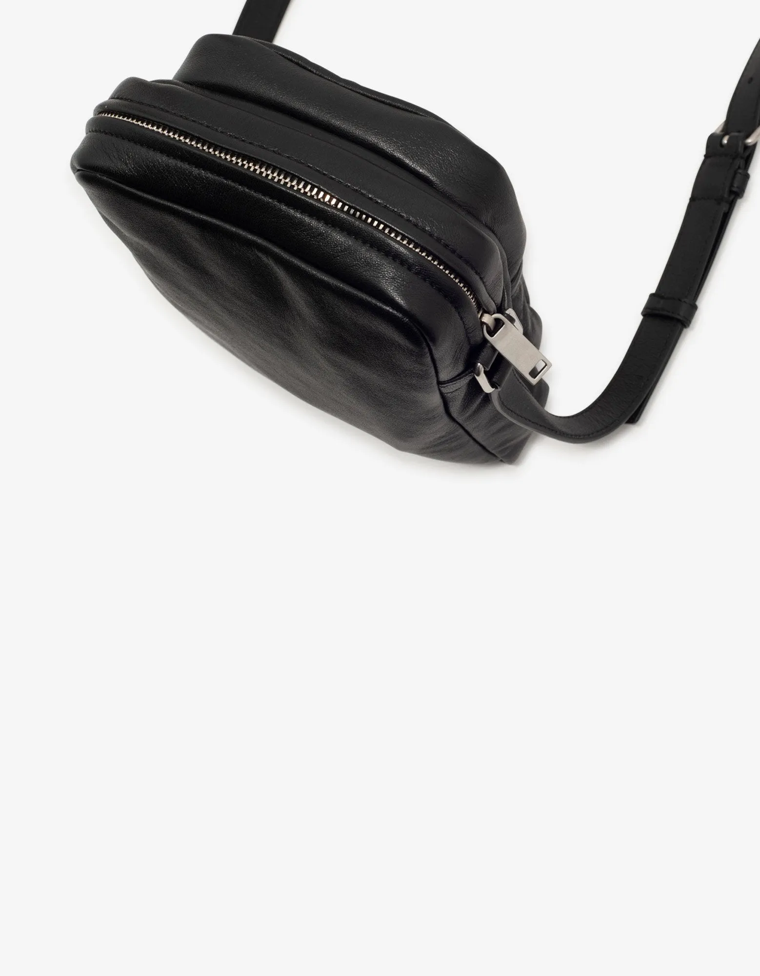 Black Leather Brad Pouch -