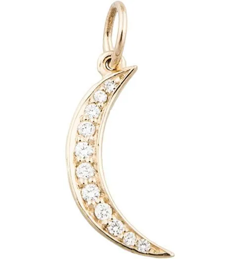 Crescent Moon Mini Charm Pavé Diamonds