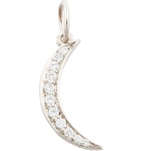 Crescent Moon Mini Charm Pavé Diamonds