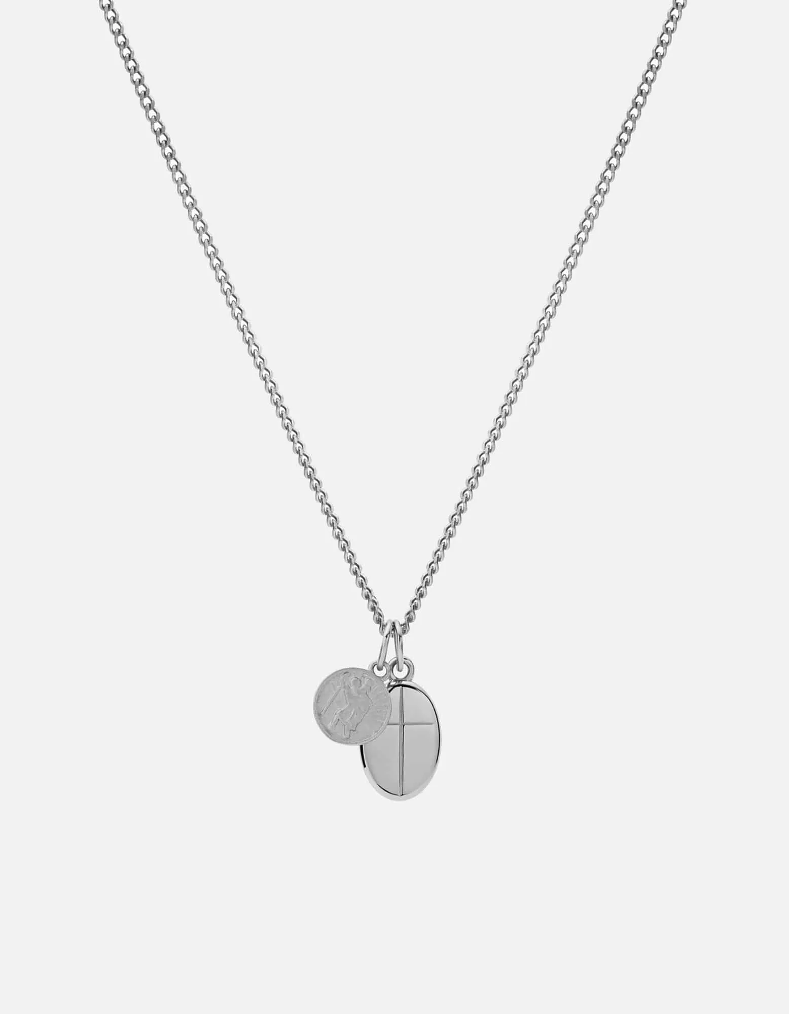 Croix   Mini St Christopher Necklace, Sterling Silver