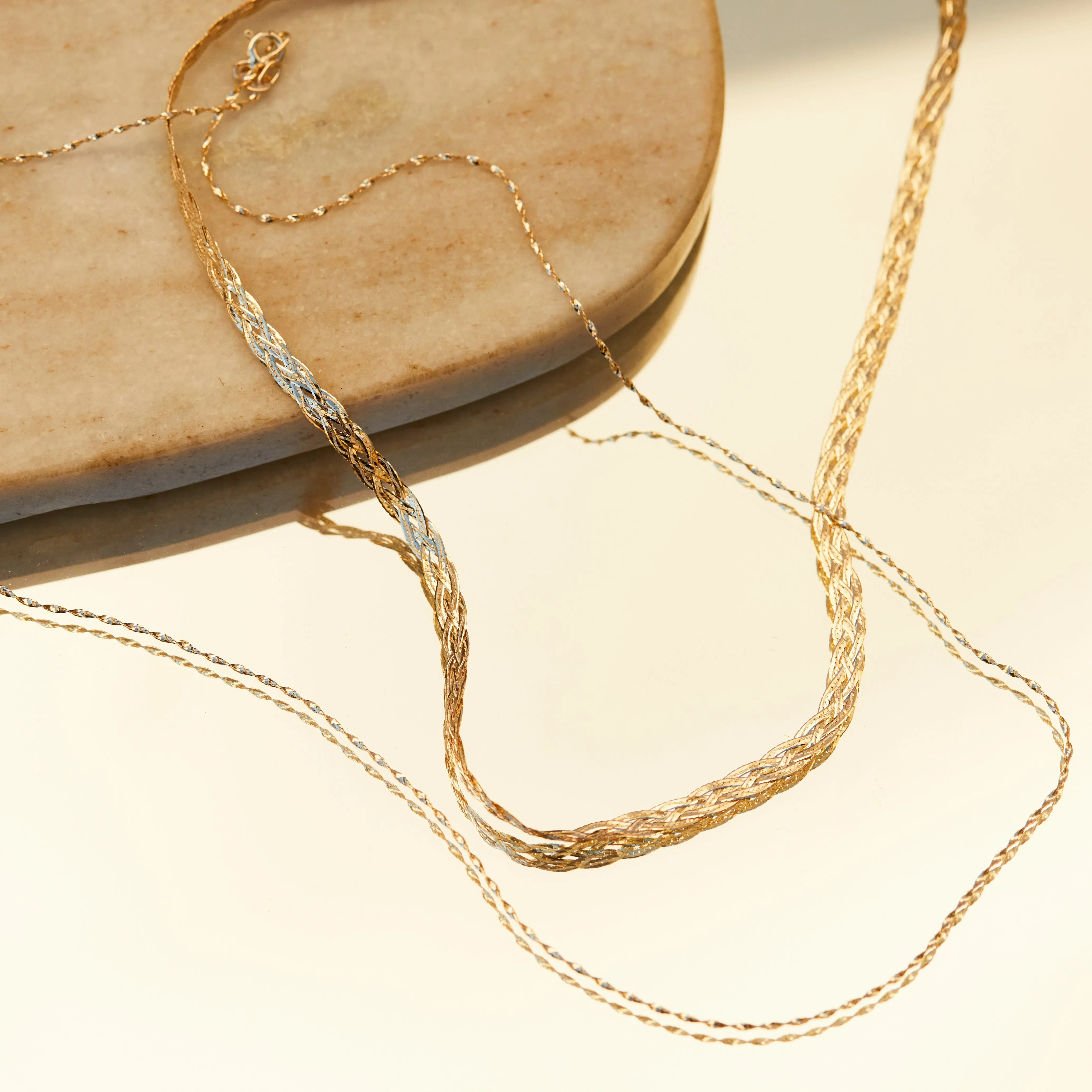 Diamond Cut Braid Chain Necklace