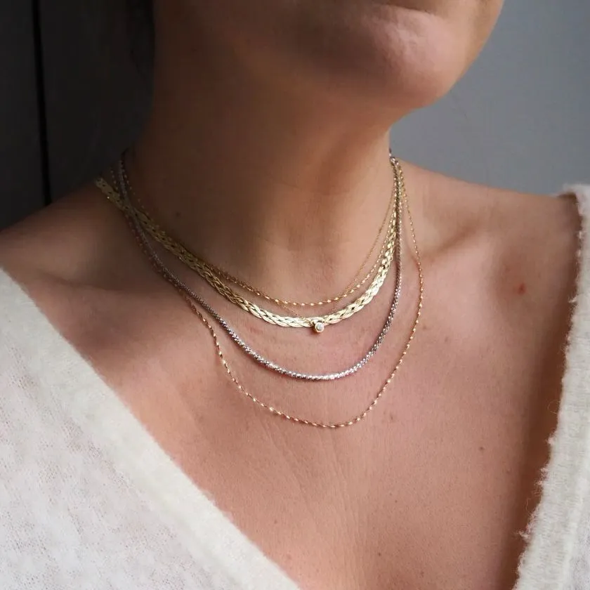 Diamond Cut Braid Chain Necklace