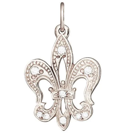 Fleur De Lis Charm Pavé Diamonds