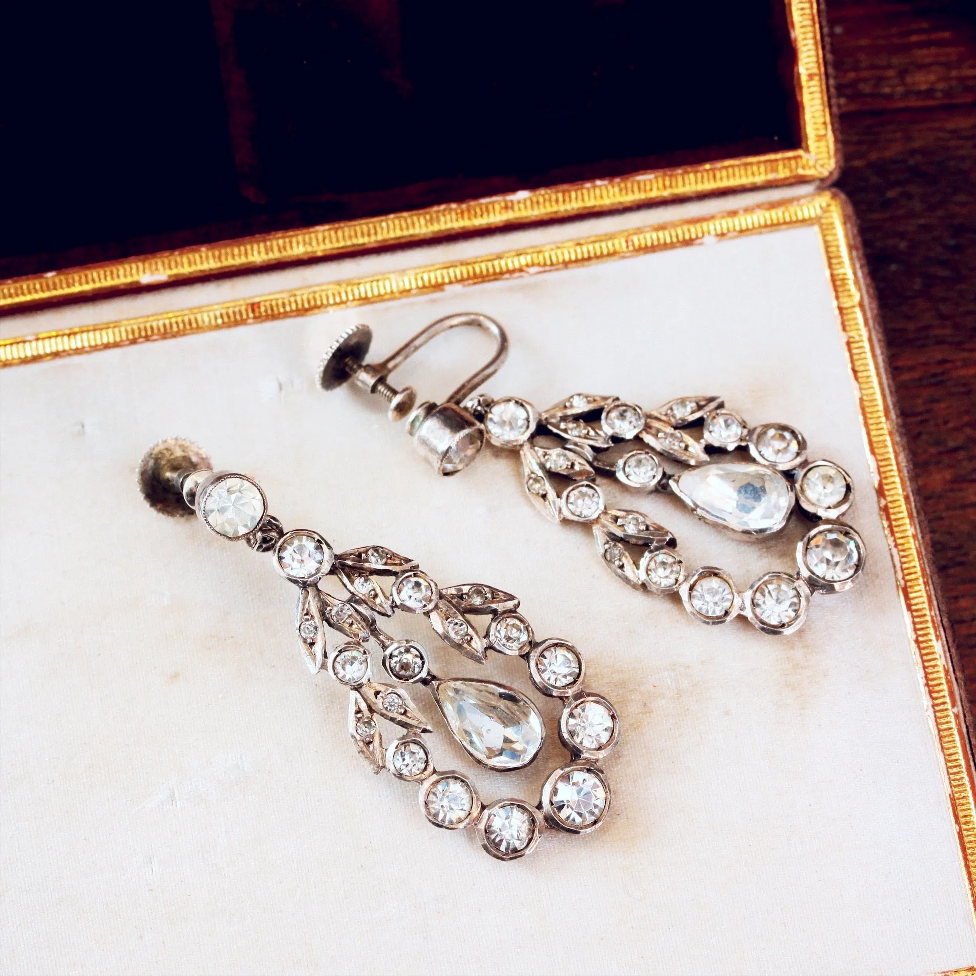 Gorgeous Georgian Style 1950's Paste Earrings