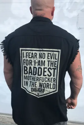 I Fear No Evil... Frayed Button Shirt