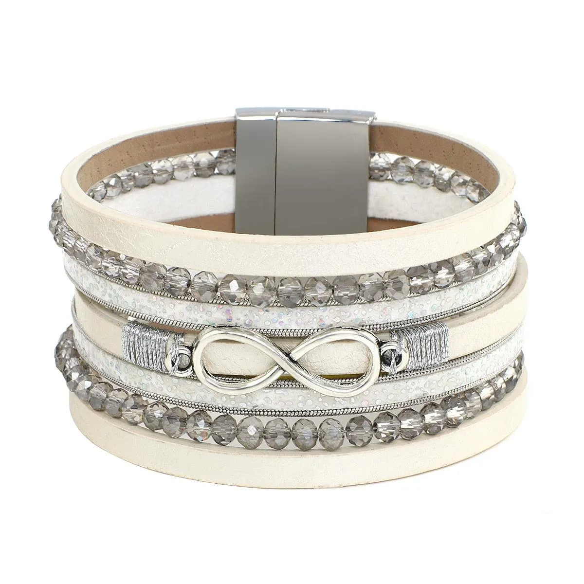 'Infinite' Charm Cuff Bracelet - white