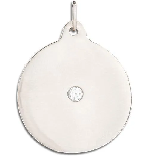 Large Disk Charm With Diamond