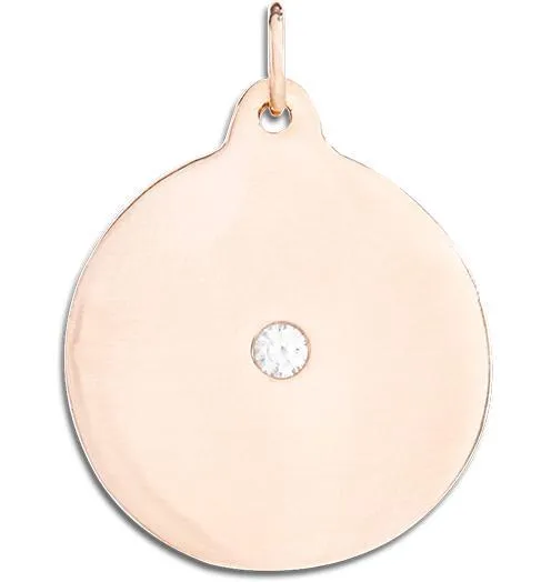 Large Disk Charm With Diamond