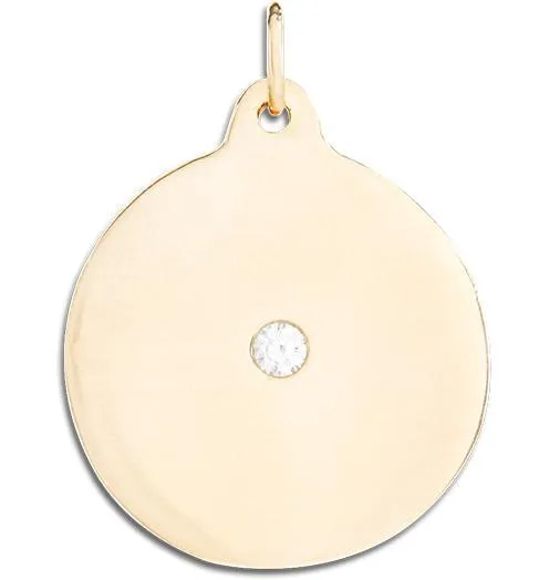 Large Disk Charm With Diamond