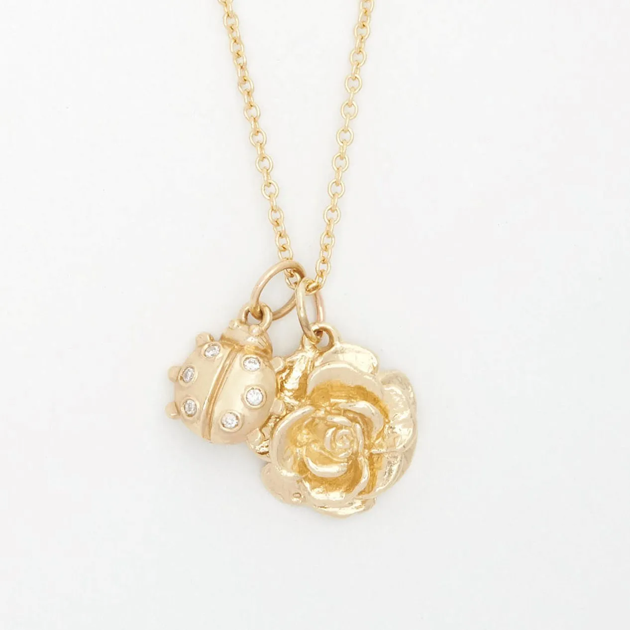 Large Tea Rose Flower Charm