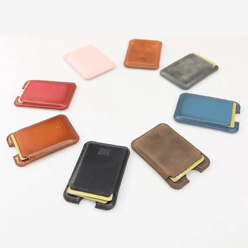 Maggy Magnetic Detachable Leather Card Holder for Back Covers