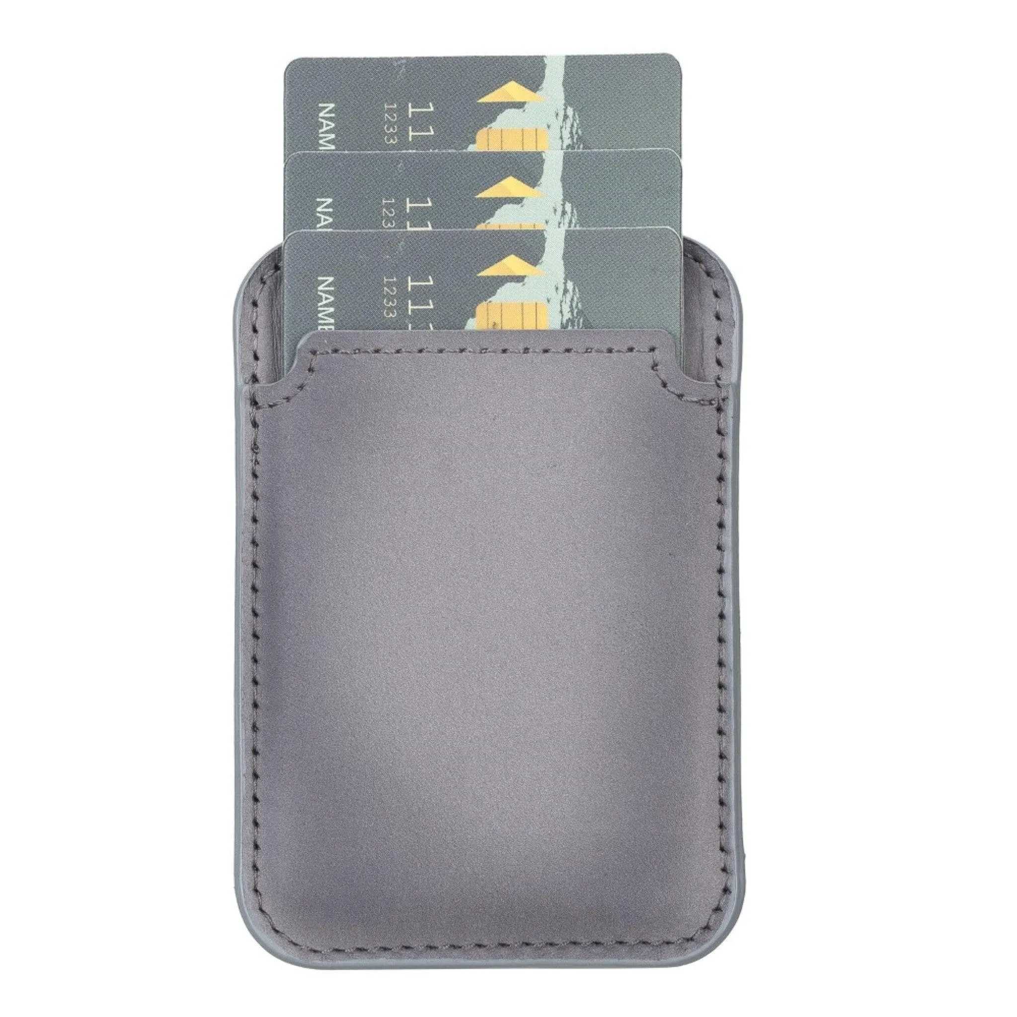 Maggy Magnetic Detachable Leather Card Holder for Back Covers