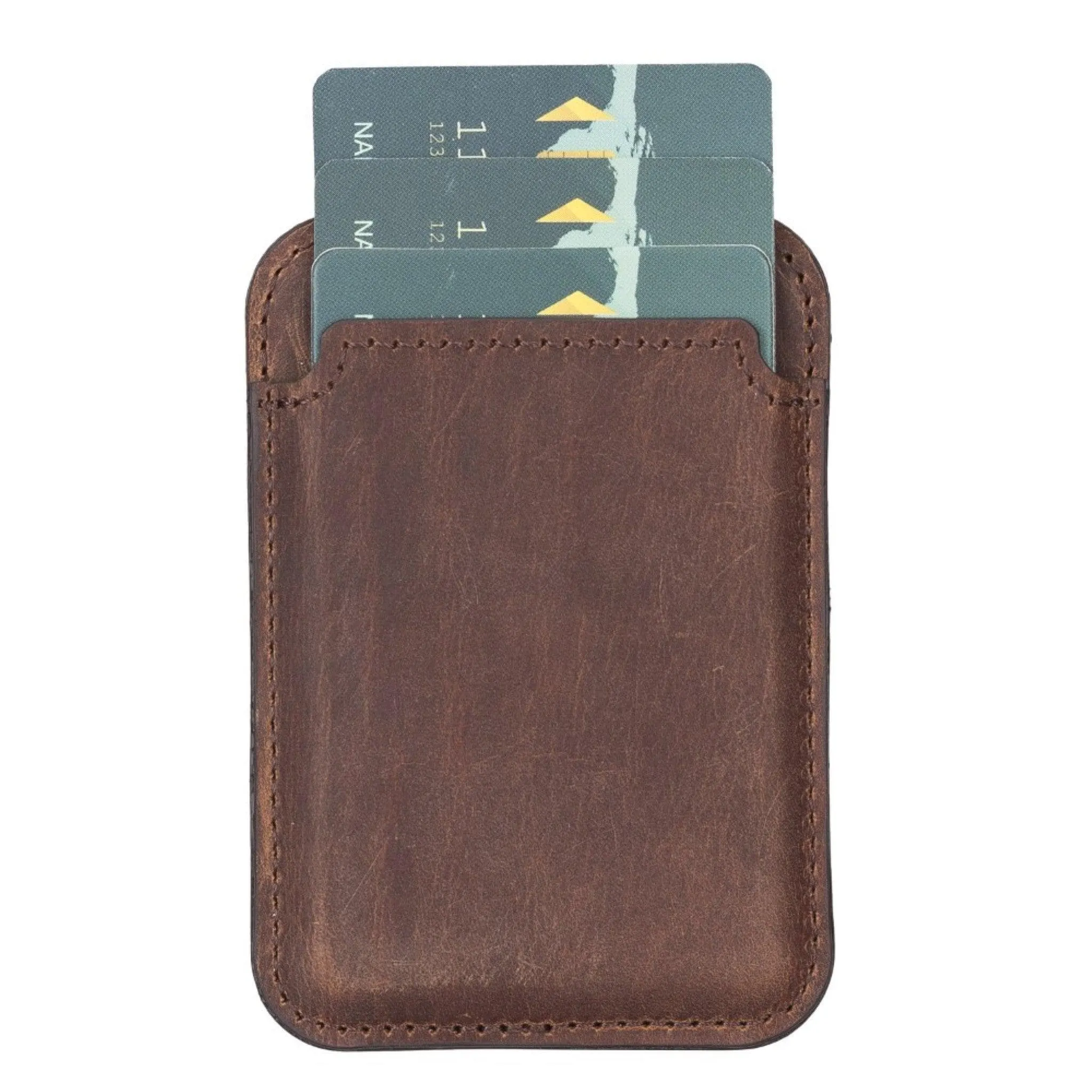 Maggy Magnetic Detachable Leather Card Holder for Back Covers