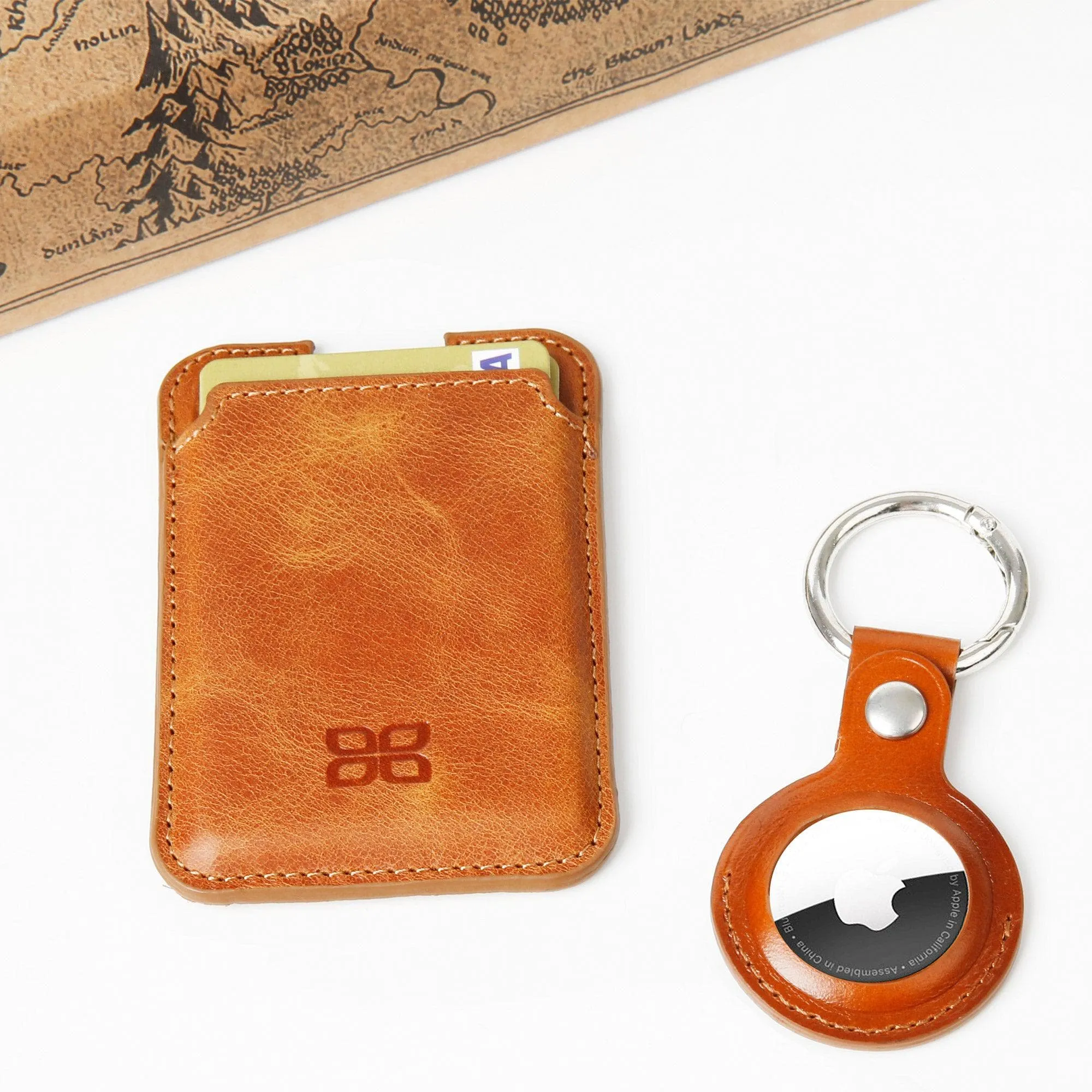 Maggy Magnetic Detachable Leather Card Holder for Back Covers