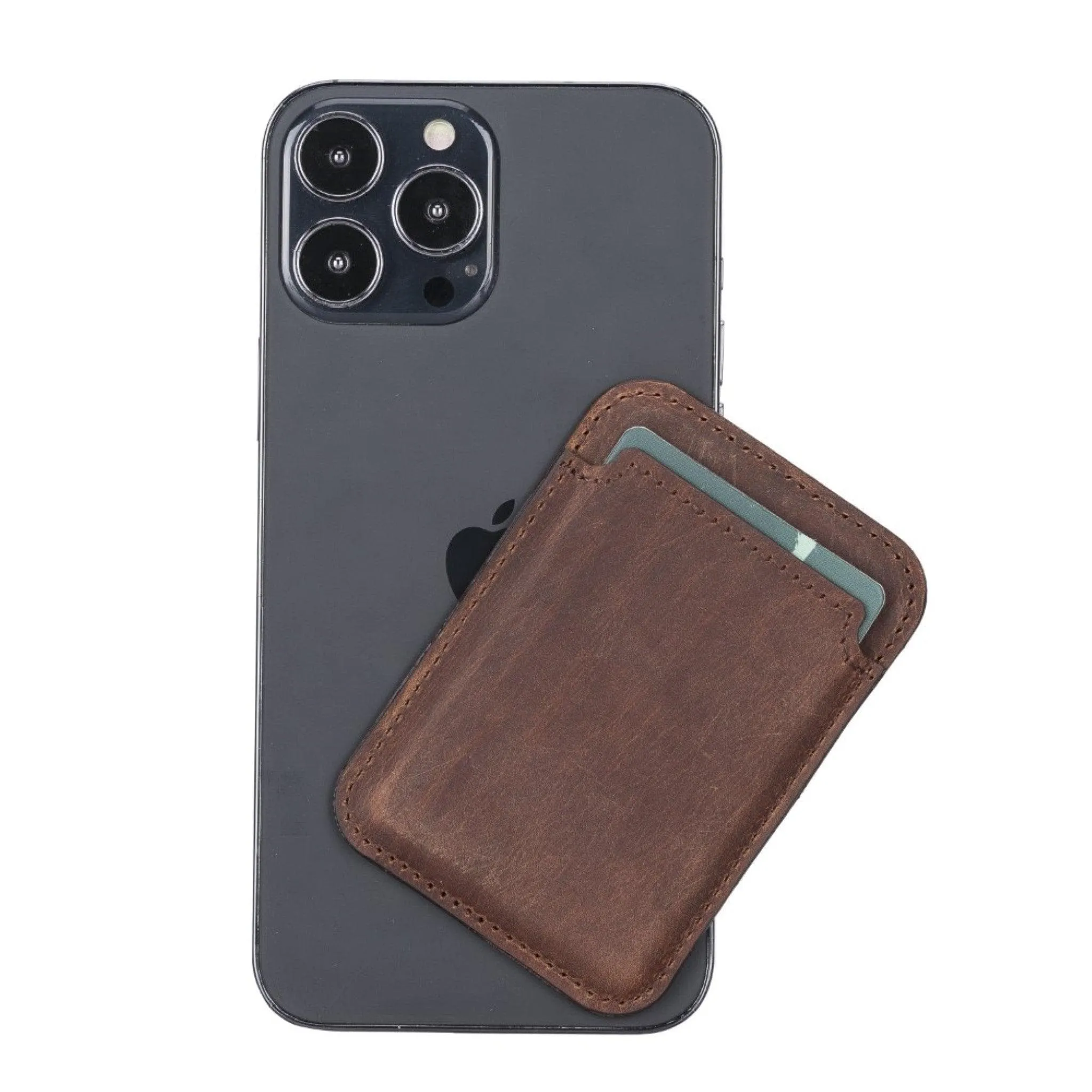 Maggy Magnetic Detachable Leather Card Holder for Back Covers