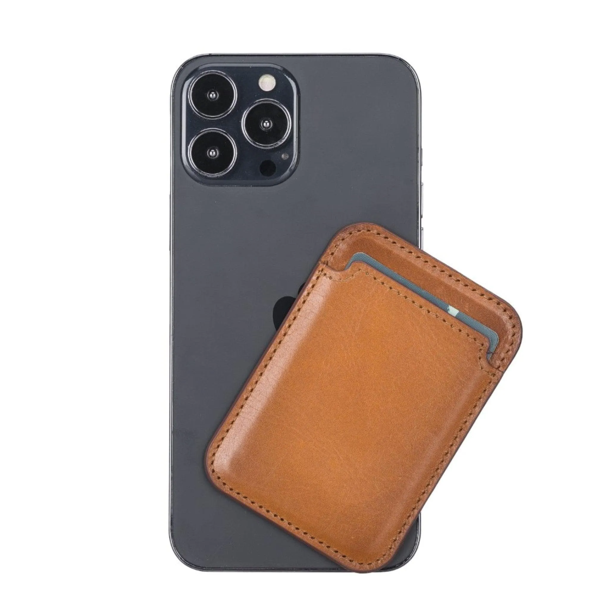 Maggy Magnetic Detachable Leather Card Holder for Back Covers