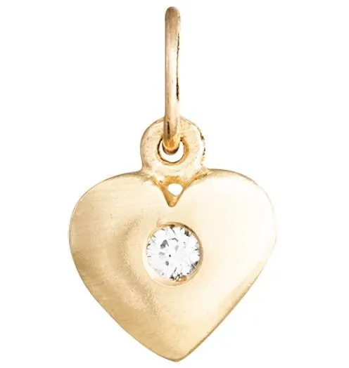 Medium Puffy Heart Charm With Diamond