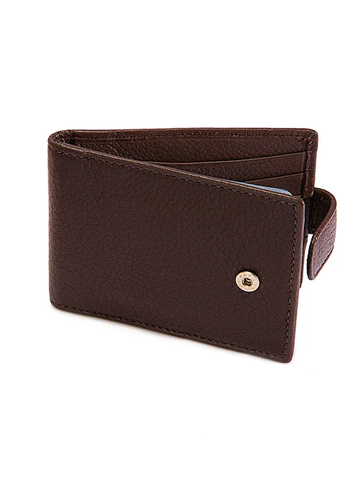 Men's Pebble Grain Leather Card Holder with RFID Blocking and Tab