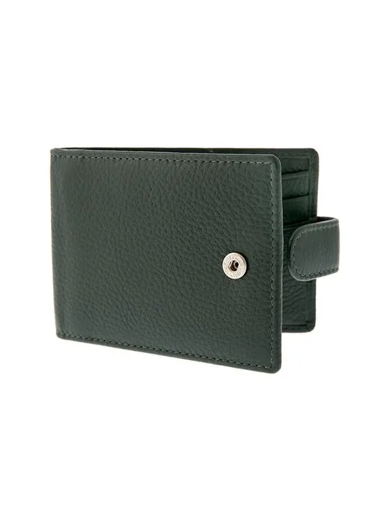 Men's Pebble Grain Leather Card Holder with RFID Blocking and Tab