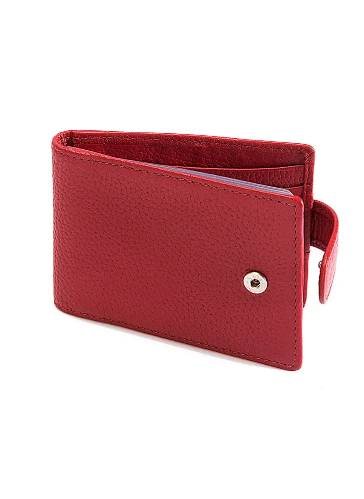 Men's Pebble Grain Leather Card Holder with RFID Blocking and Tab