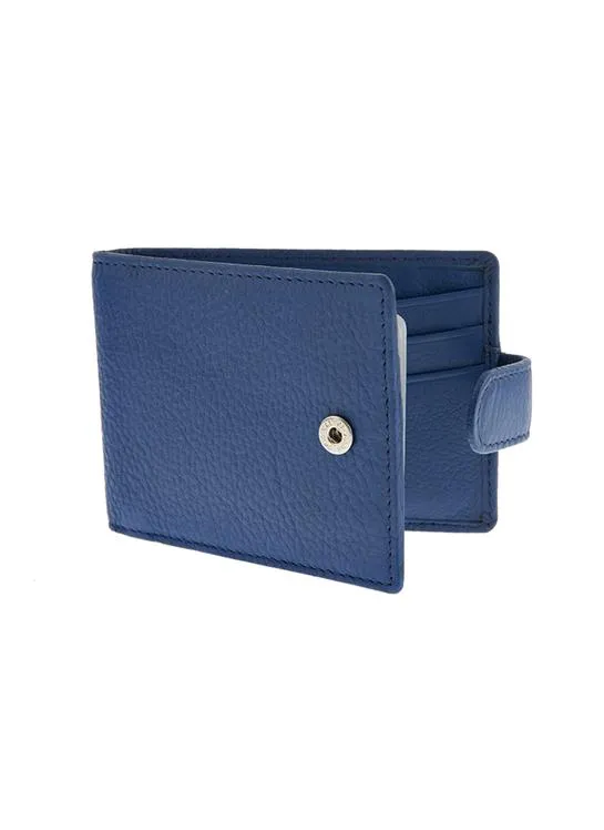 Men's Pebble Grain Leather Card Holder with RFID Blocking and Tab