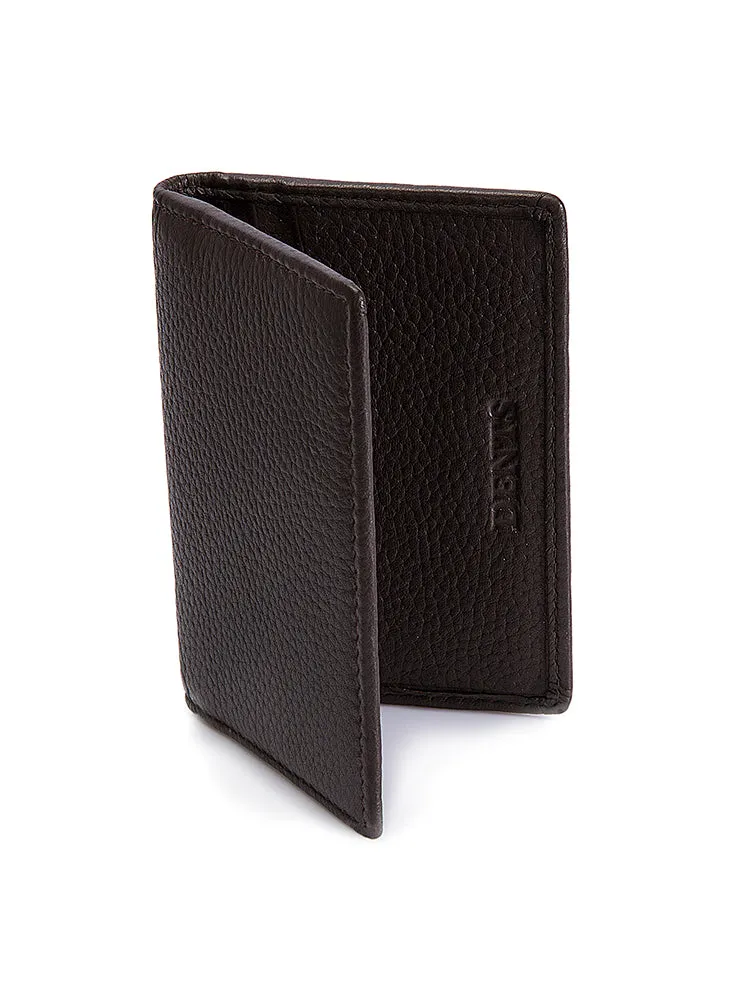 Men's Pebble Grain Leather Card Holder with RFID Blocking