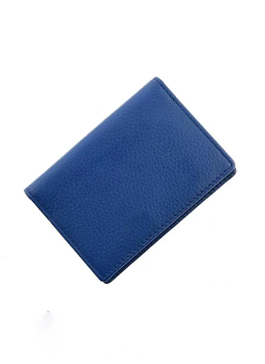 Men's Pebble Grain Leather Card Holder with RFID Blocking