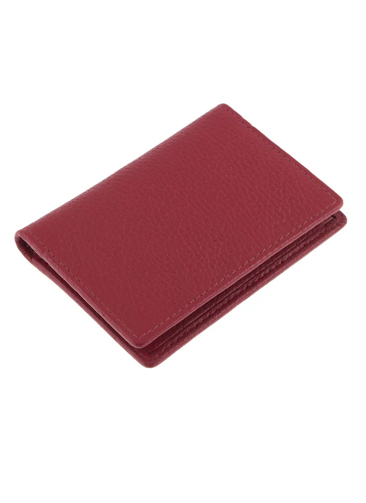 Men's Pebble Grain Leather Card Holder with RFID Blocking