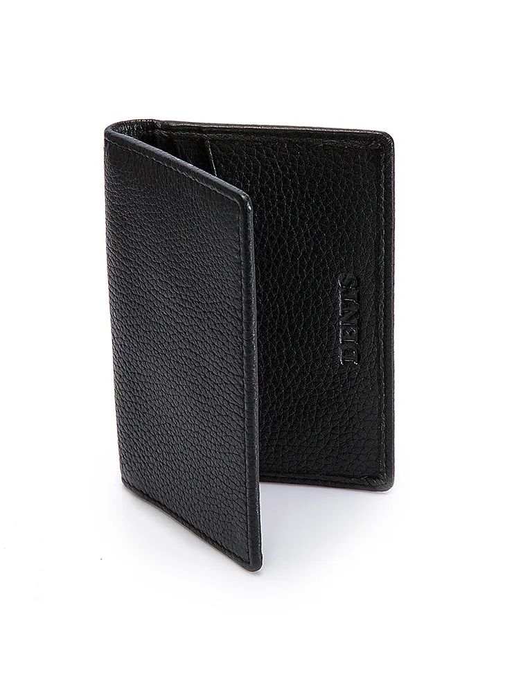 Men's Pebble Grain Leather Card Holder with RFID Blocking