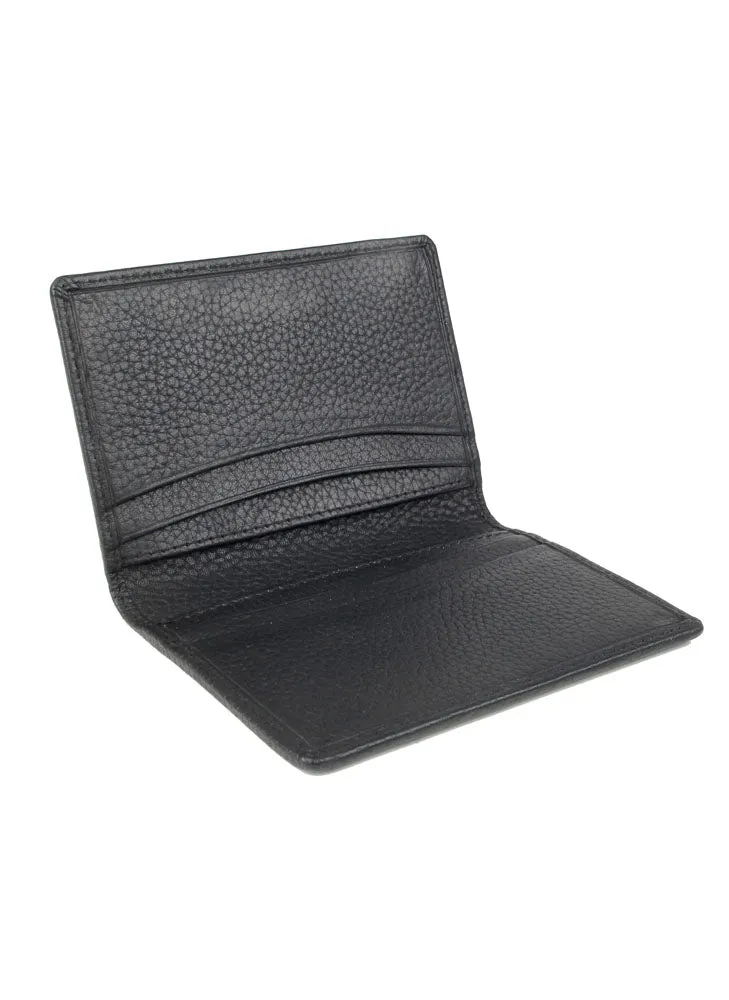 Men's Pebble Grain Leather Card Holder with RFID Blocking