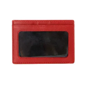 Men's Smooth Nappa Leather Card Holder with RFID Blocking and Window Pocket