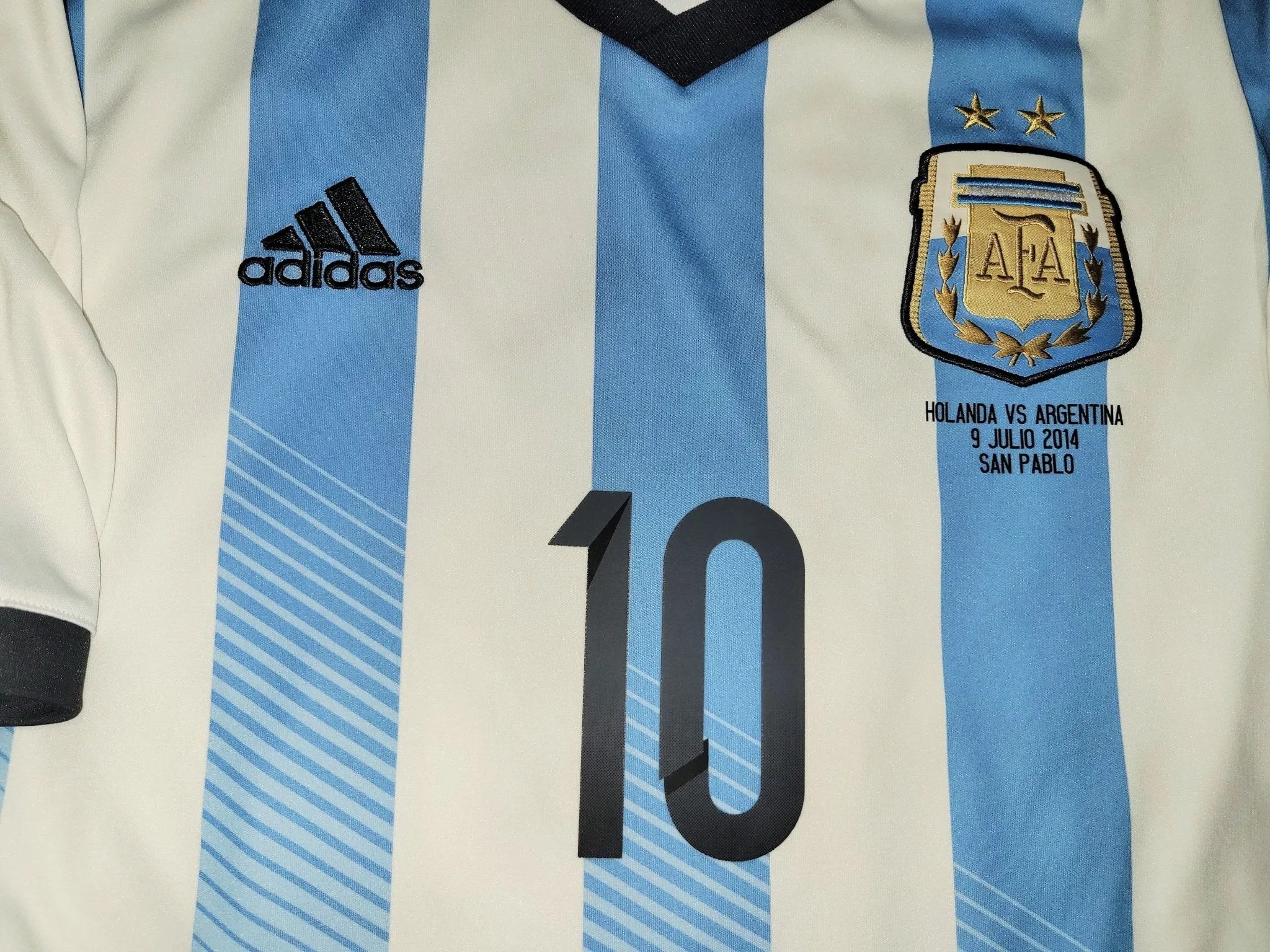 Messi Argentina 2014 WORLD CUP SEMIFINAL Jersey Shirt Camiseta L SKU# G74569