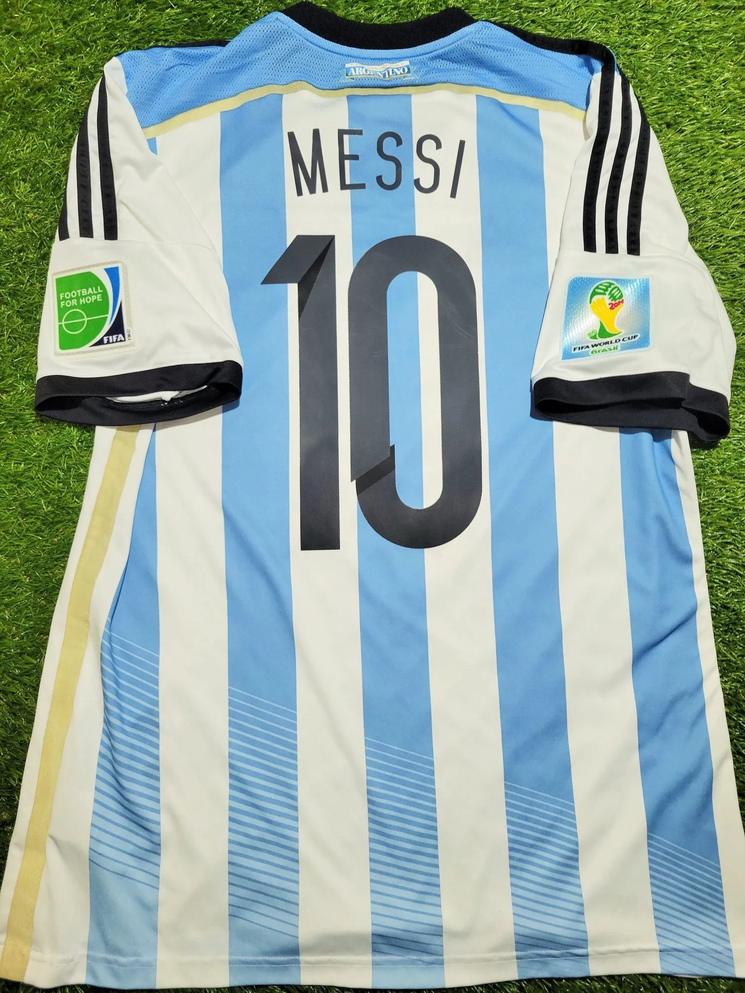 Messi Argentina 2014 WORLD CUP SEMIFINAL Jersey Shirt Camiseta L SKU# G74569