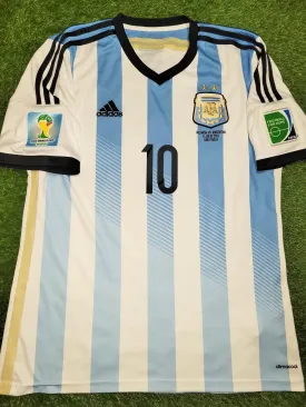 Messi Argentina 2014 WORLD CUP SEMIFINAL Jersey Shirt Camiseta L SKU# G74569