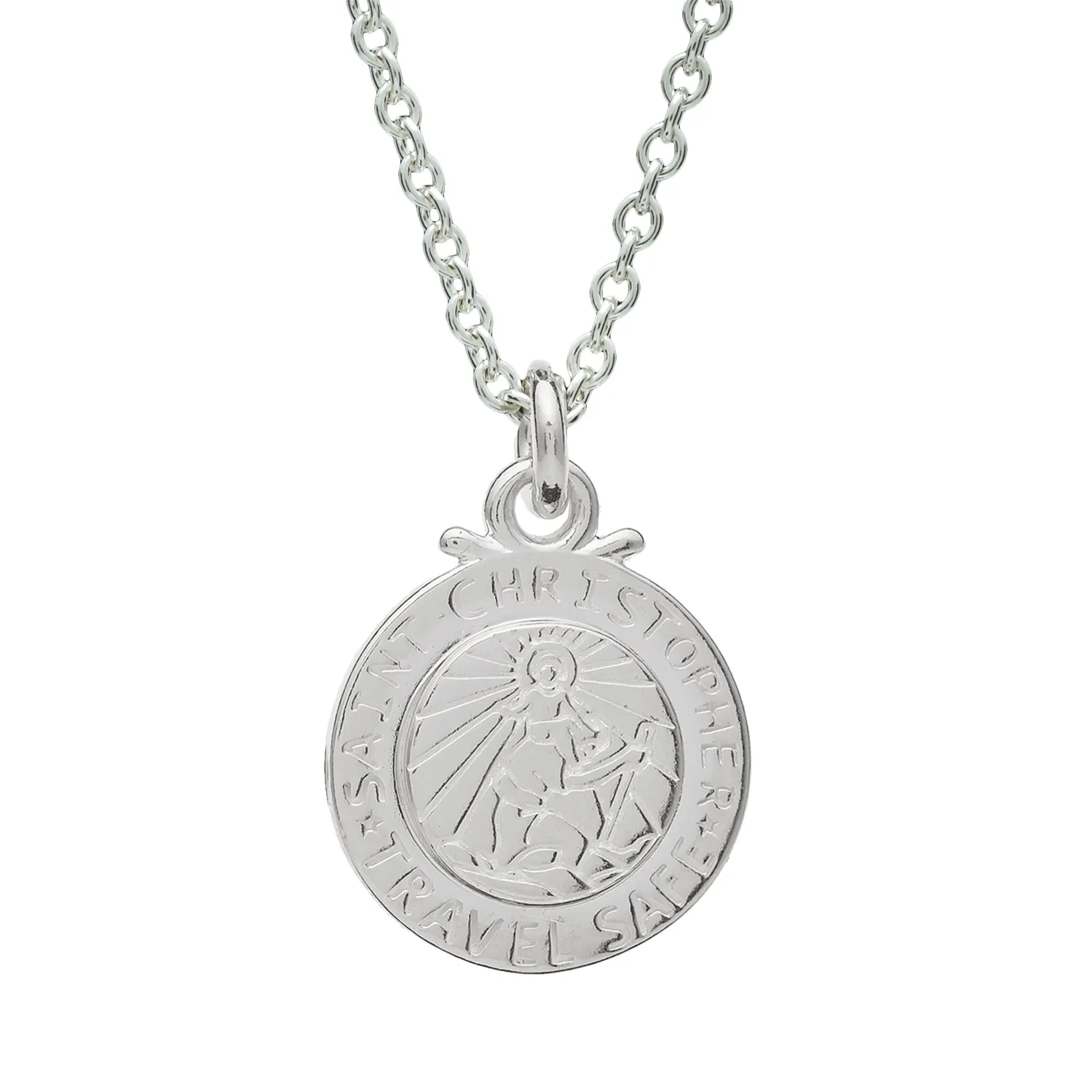 Personalised St Christopher Silver Necklace