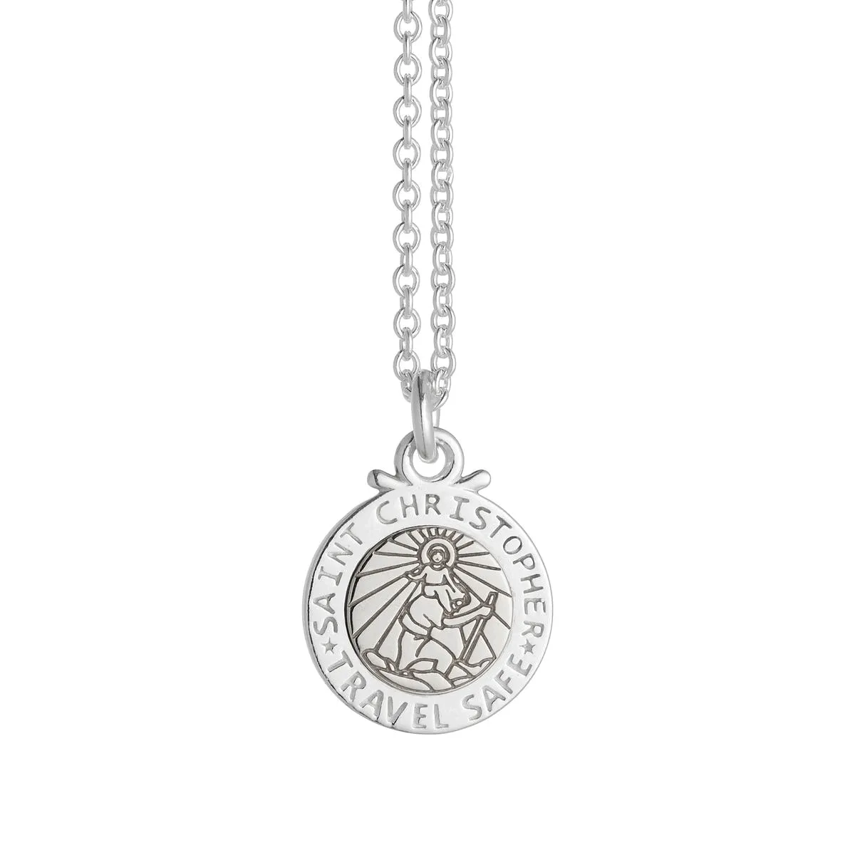 Personalised St Christopher Silver Necklace