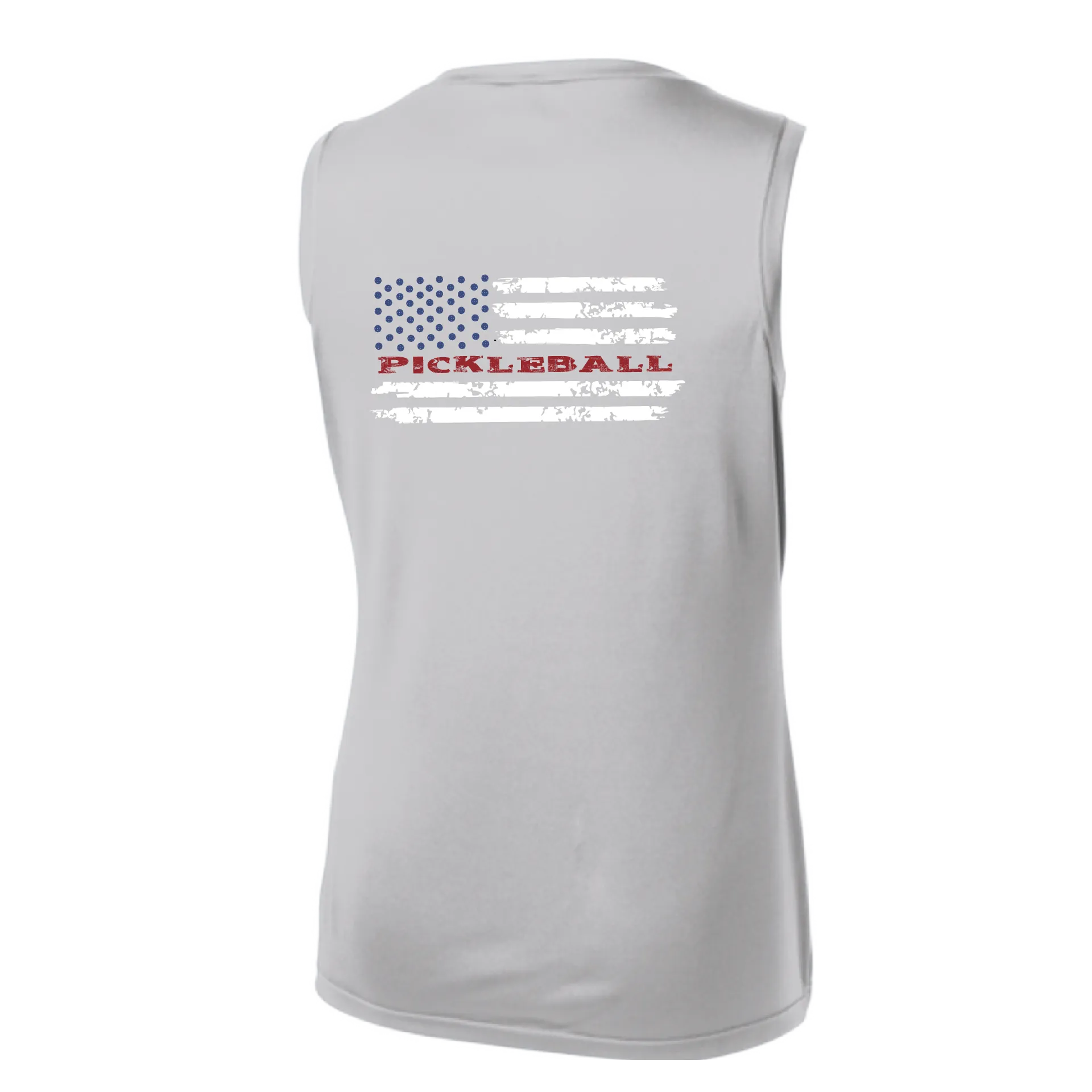 Pickleball Flag Horizontal (Customizable) | Women’s Sleeveless Athletic Shirt | 100% Polyester