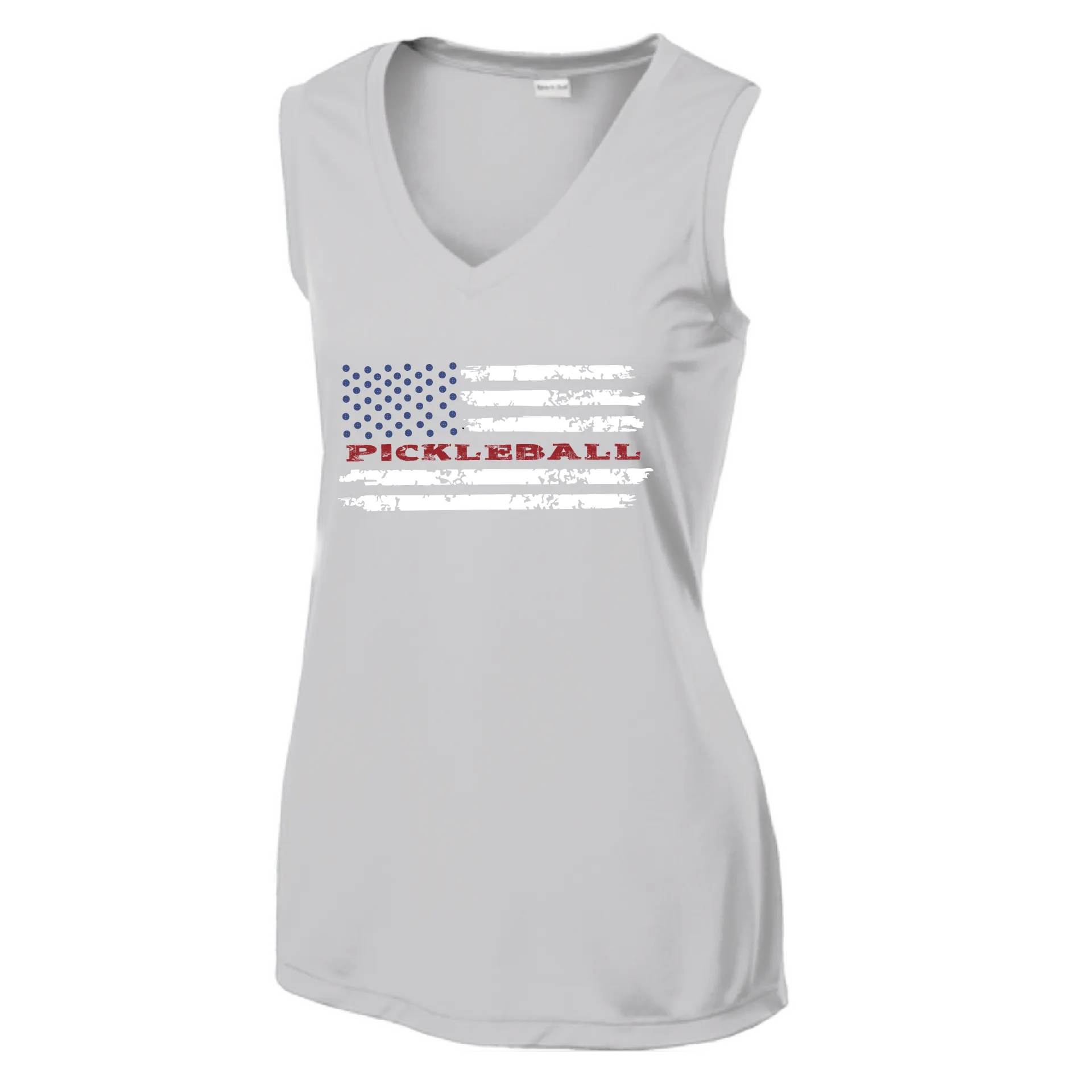 Pickleball Flag Horizontal (Customizable) | Women’s Sleeveless Athletic Shirt | 100% Polyester