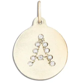 "A" Alphabet Charm Pavé Diamonds