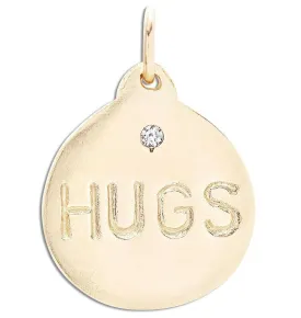 "Hugs" Disk Charm With Diamond