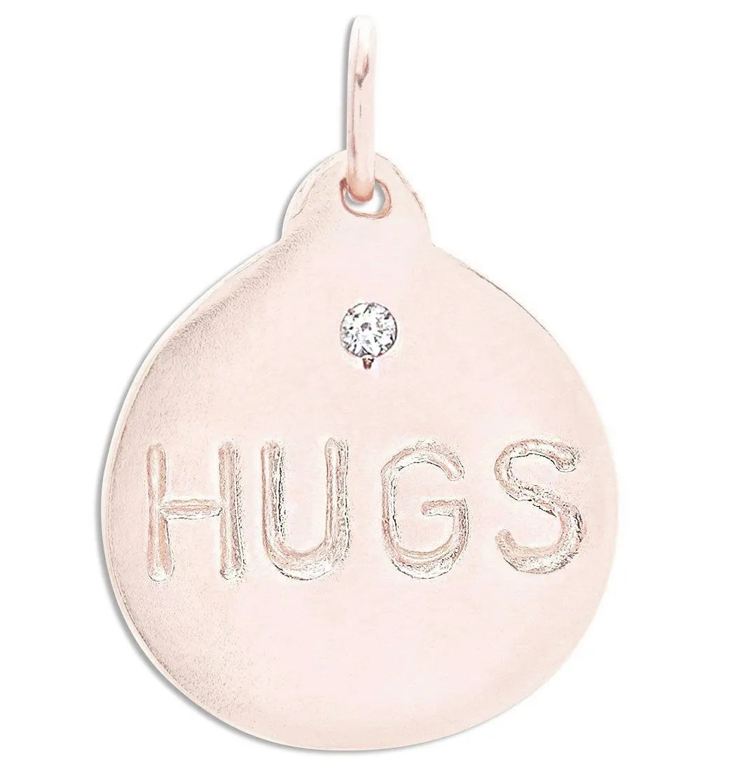 "Hugs" Disk Charm With Diamond